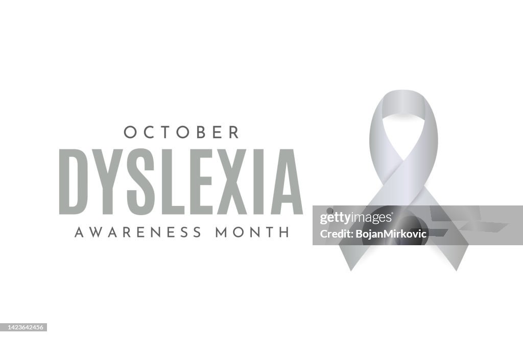 Dyslexia Awareness Month card, October. Vector