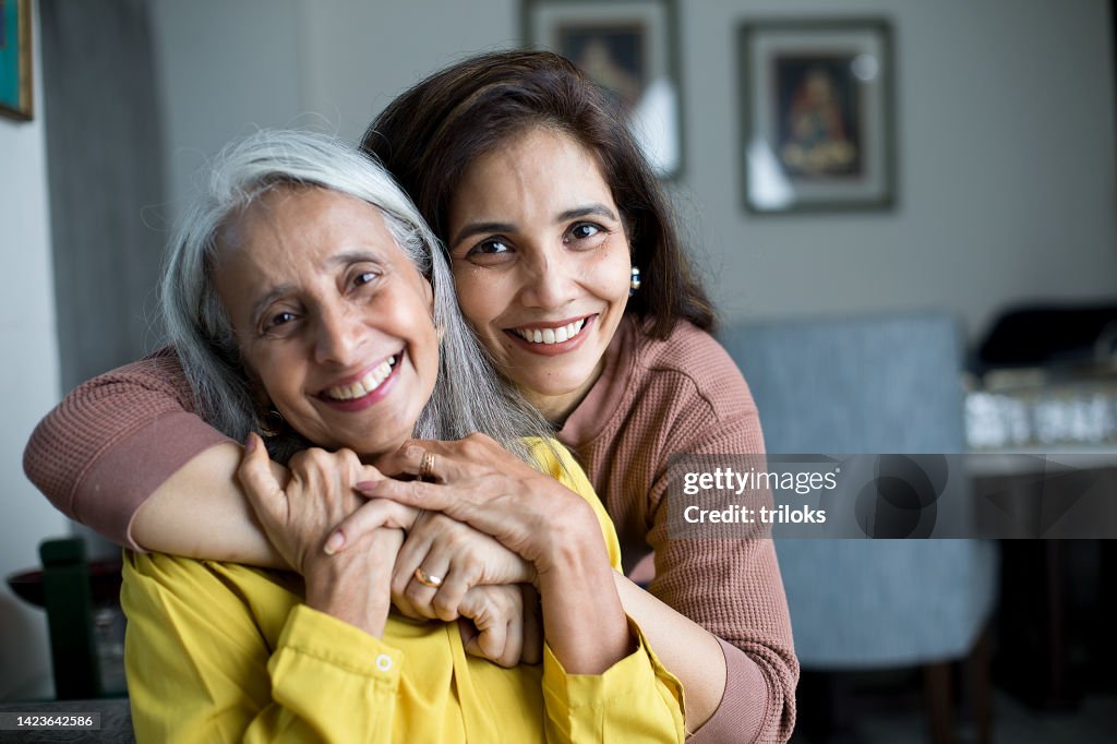 Happy woman with mother