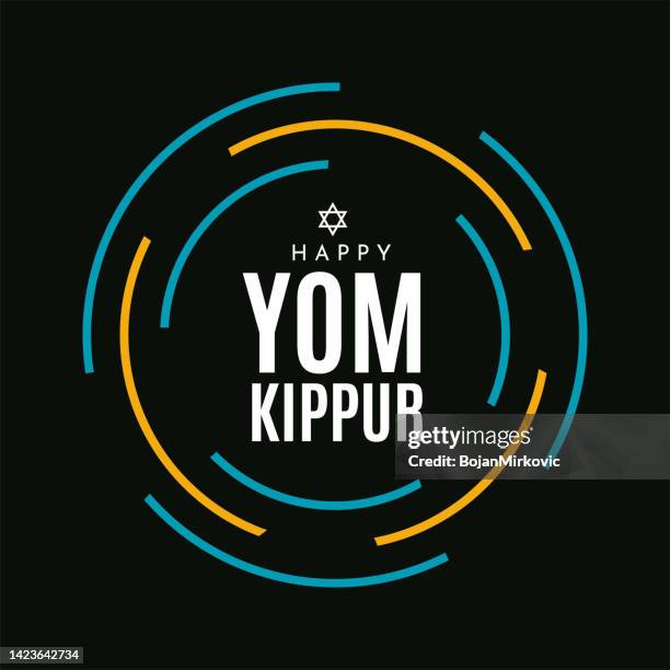 yom kippur poster. vector - shofar stock illustrations