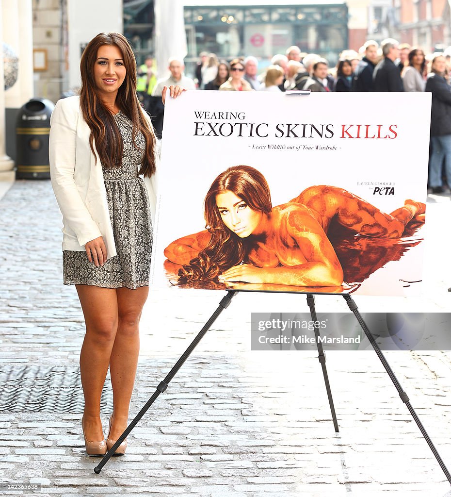 Lauren Goodger Unveils Sexy Anti-Exotic-Skins Ad