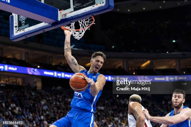 Achille Polonara of Italy in action during the FIBA EuroBasket 2022 quarterfinal match between France v Italy at EuroBasket Arena Berlin on September...