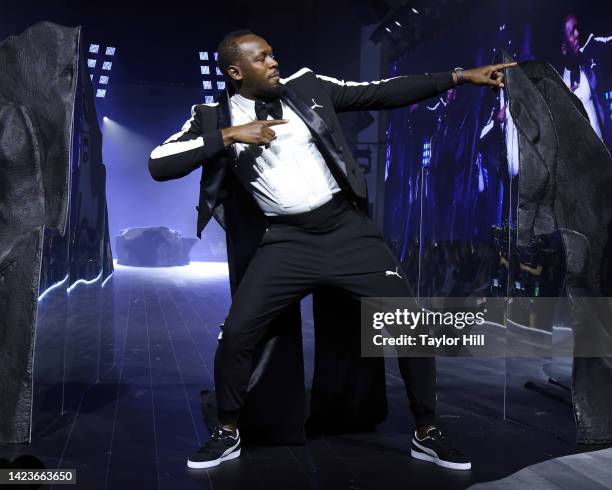 Usain Bolt walks the runway during the PUMA presents Futrograde fashion show during New York Fashion Week at Cipriani 25 Broadway on September 13,...