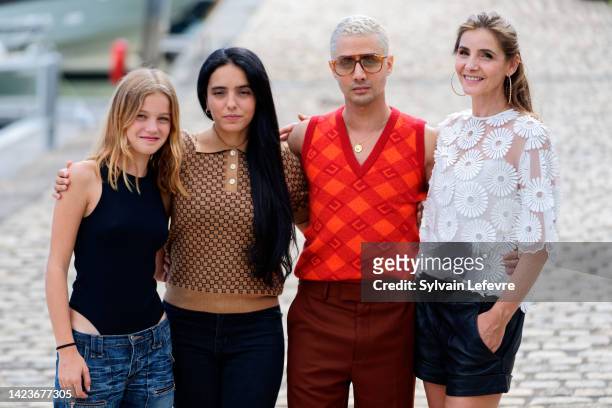 Lucie Loste Berset, Hafsia Herzi, Djanis Bouzyani and Clotilde Courau attends the "La cour" photocall during the La Rochelle Fiction Festival - Day...