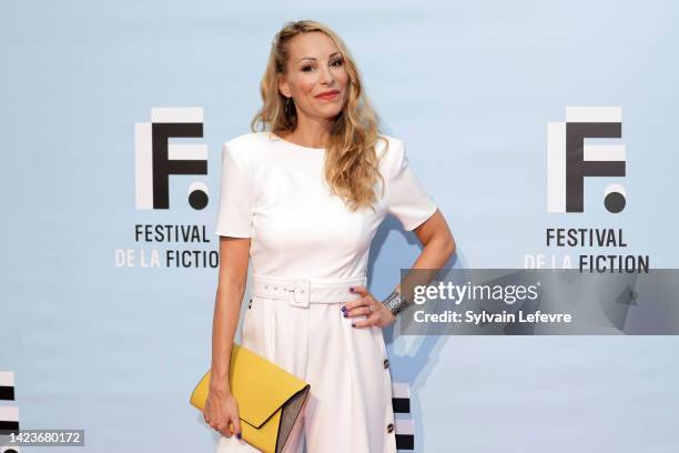 Julia Dorval attends the photocall of the opening Ceremony during the La Rochelle Fiction Festival on September 13, 2022 in La Rochelle, France.