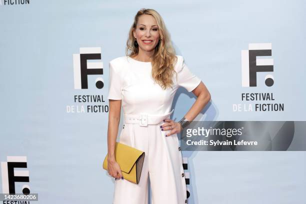 Julia Dorval attends the photocall of the opening Ceremony during the La Rochelle Fiction Festival on September 13, 2022 in La Rochelle, France.