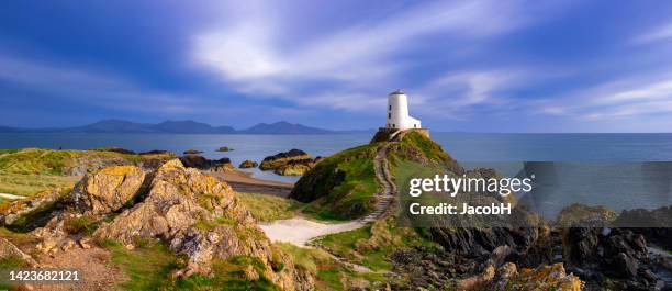 twr mawr on llanddwyn island, anglesey - wales coast stock pictures, royalty-free photos & images