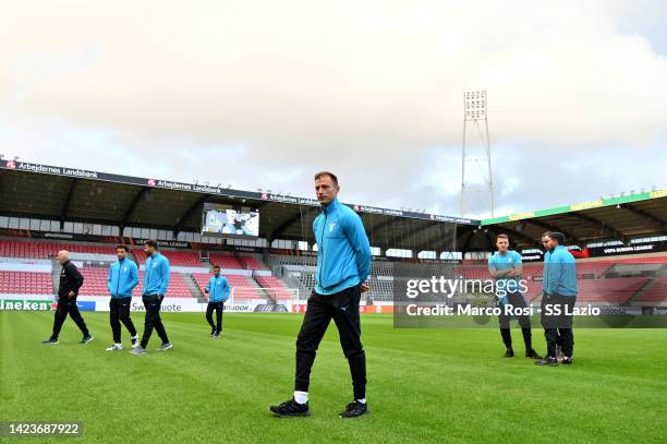 Stefan Radu of SS Lazio walks the field during the walk around at the MCH arena on September 14, 2022 in Herning, Denmark.