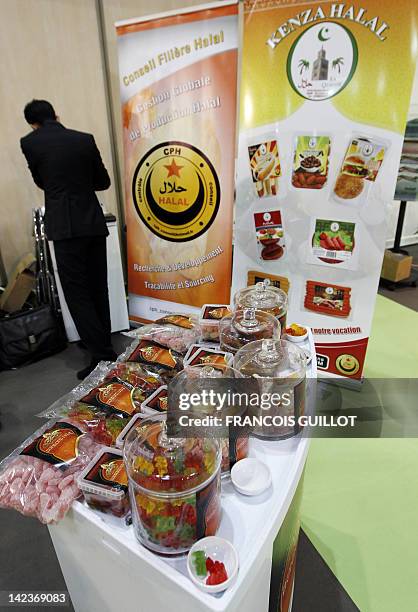 Picture taken on April 3, 2012 shows halal candy at a stand of Halal food products during the 9th International Halal and oriental products trade...