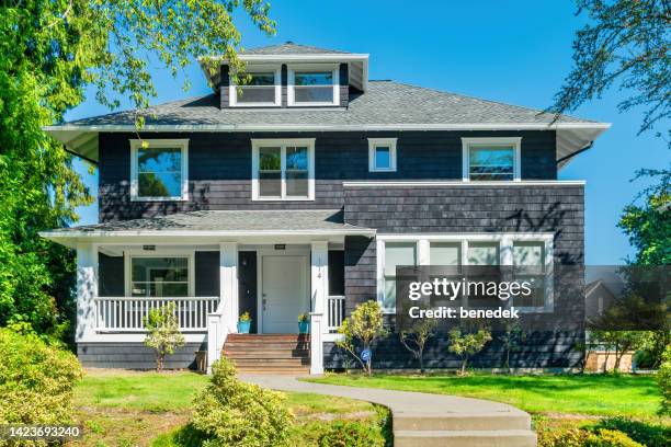 house seattle washington usa shingle wall - seattle houses stock pictures, royalty-free photos & images