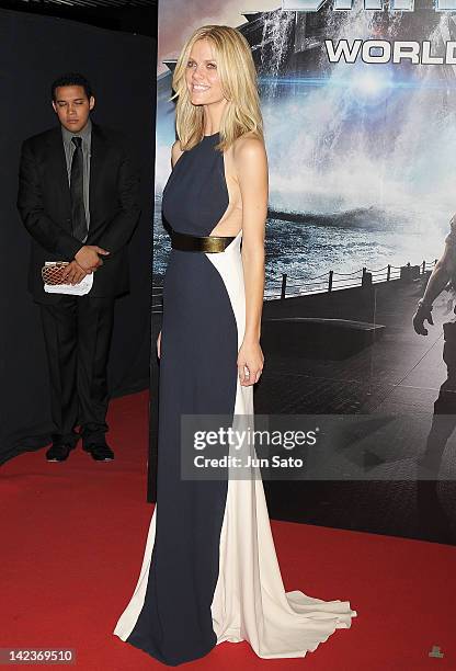 Actress Brooklyn Decker attends the 'Battleship' World premier at Yoyogi National Gymnasium on April 3, 2012 in Tokyo, Japan. The film will open on...