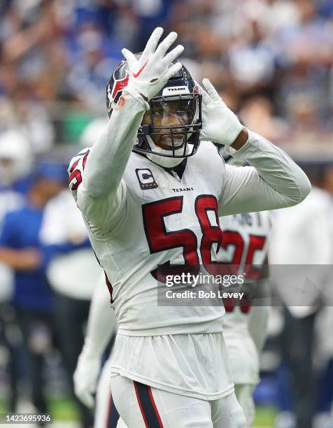 Houston Texans linebacker Christian Kirksey against the Indianapolis Colts at NRG Stadium on September 11, 2022 in Houston, Texas.