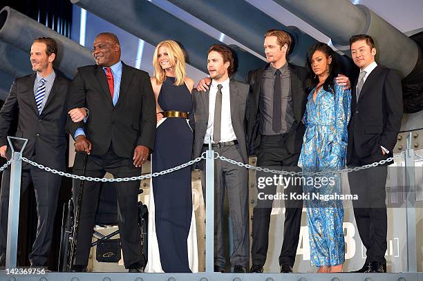 Director Peter Burg, Actor Gregory D. Gadson, Actress Brooklyn Decker, Actor Taylor Kitsch, Actor Alexander Skarsgard, Actress/singer Rihanna and...