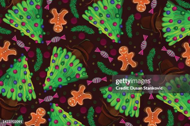 christmas background - cookie texture stock illustrations