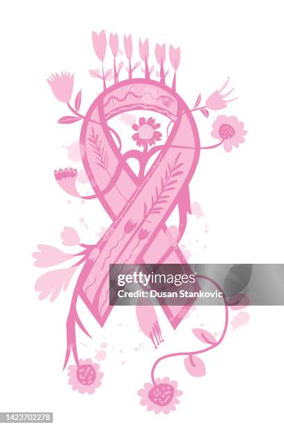 stockillustraties, clipart, cartoons en iconen met breast cancer awareness month - body care