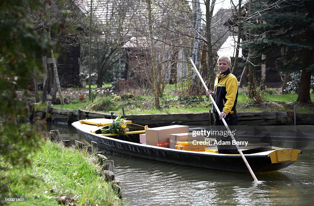 Post Delivered By Boat In Spreewald Canals