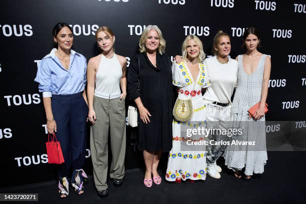 Tamara Falco, Clara Galle, Rosa Tous. Eugenia Martinez de Irujo, Marta Tous and Alba Galocha attend the Tous photocall at Próxima Estación on...