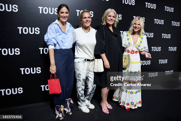 Tamara Falco, Marta Tous, Rosa Tous and Eugenia Martinez de Irujo attend the Tous photocall at Próxima Estación on September 14, 2022 in Madrid,...