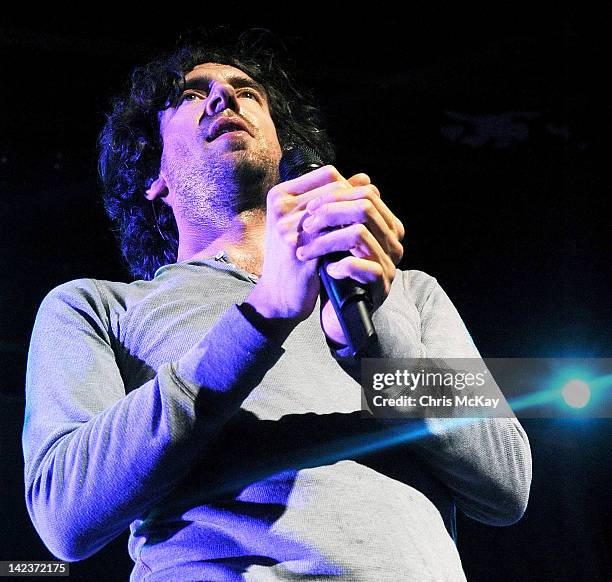 Gary Lightbody of Snow Patrol performs at The Tabernacle on April 2, 2012 in Atlanta, Georgia.