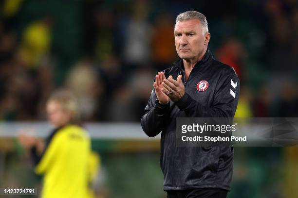 Bristol City Manager Nigel Pearson following the Sky Bet Championship match between Norwich City and Bristol City at Carrow Road on September 14,...
