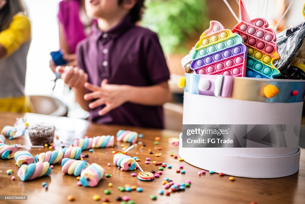 Sweet gift box on top of dining table