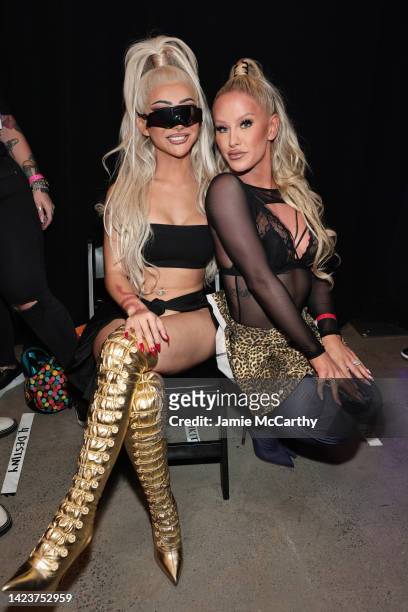 Nikita Dragun and Gigi Gorgeous prepare backstage for The Blonds fashion show during September 2022 New York Fashion Week: The Shows at Gallery at...