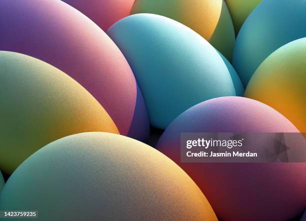 colourful 3d curved shapes - easter background stock pictures, royalty-free photos & images