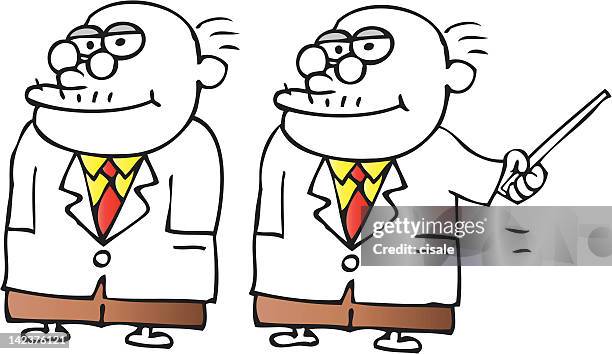 professor doodle cartoon - professional facing camera stock illustrations