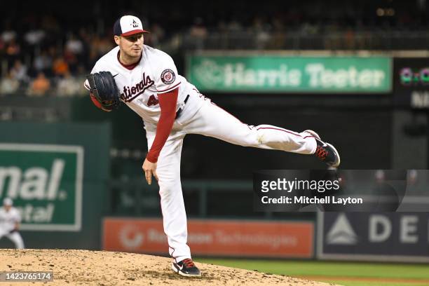 Patrick Corbin of the Washington Nationals pitches in the fourth inning during the baseball game against the Baltimore Orioles at Nationals Parks on...