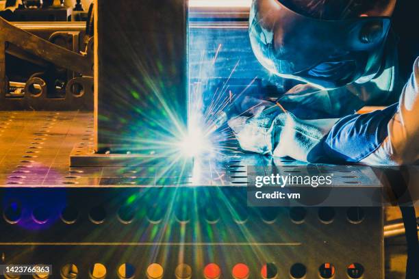 hot procedure to connect materials, welding process - welding mask stock pictures, royalty-free photos & images