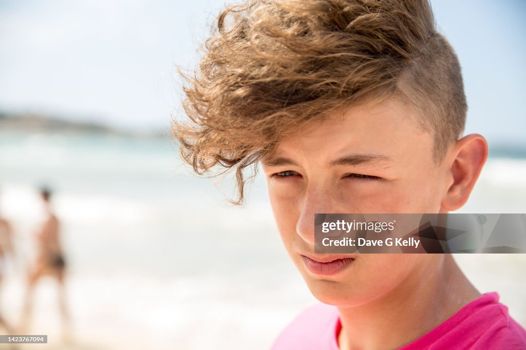 Portrait of Contemplative Teenage Boy