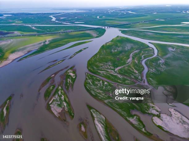 浦陽湖の干ばつ現場、江西省、中国 - yangtze river ストックフォトと画像