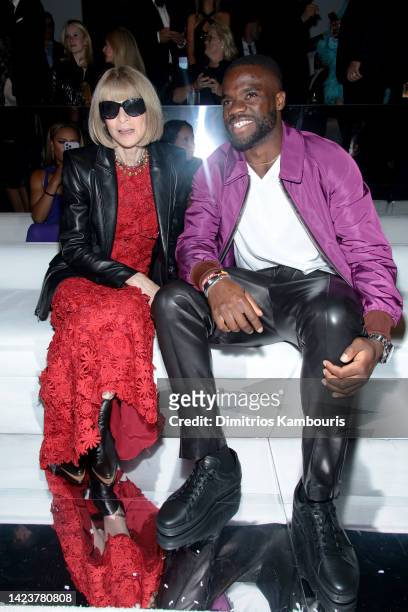 Anna Wintour and Frances Tiafoe attend the Tom Ford fashion show during September 2022 New York Fashion Week: The Shows at Skylight on Vesey on...