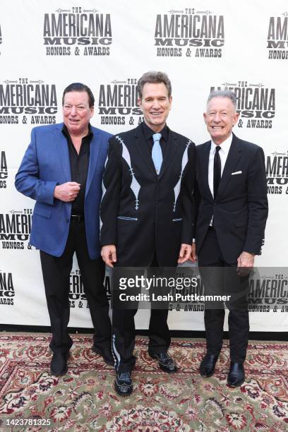 Kenny Johnson, Chris Isaak, and Lyle Lovett attend the 2022 Americana Honors & Awards at Ryman Auditorium on September 14, 2022 in Nashville,...