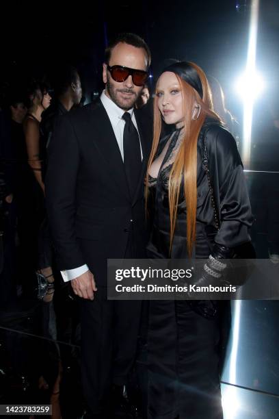 Designer Tom Ford and Madonna attend the Tom Ford fashion show during September 2022 New York Fashion Week: The Shows at Skylight on Vesey on...