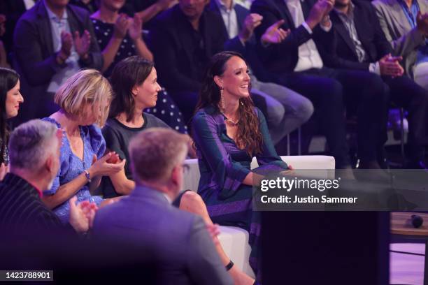 Carolin Kebekus is seen on stage during the German Television Award at MMC Studios on September 14, 2022 in Cologne, Germany.