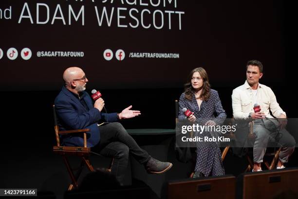 Moderator Joe Neumaier speaks with director Sabrina Jaglom and producer Adam Wescott at "Jane" In Conversation at The Robin Williams Center on...