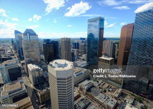 downtown calgary in alberta, canada - downtown calgary stock pictures, royalty-free photos & images