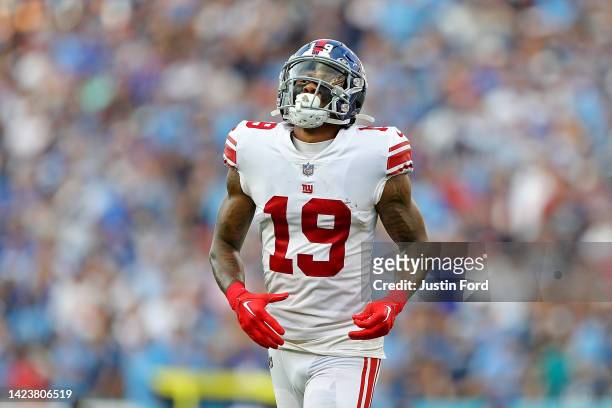 Kenny Golladay of the New York Giants during the game against the Tennessee Titans at Nissan Stadium on September 11, 2022 in Nashville, Tennessee.