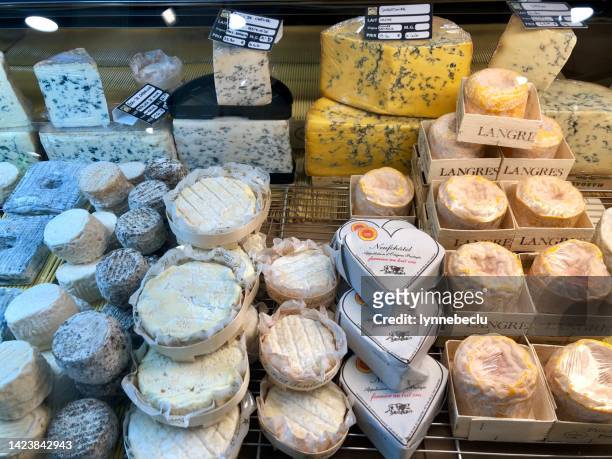 cheese stall at the food market - sale la rochelle stock pictures, royalty-free photos & images