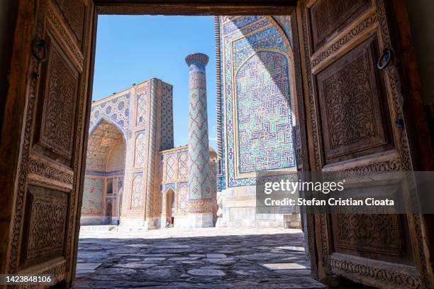 registan square, in samarkand, uzbekistan - uzbekistan stock pictures, royalty-free photos & images