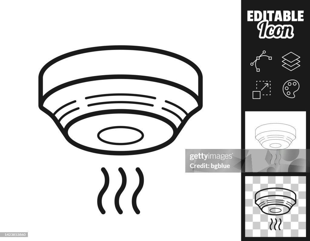 Smoke detector. Icon for design. Easily editable