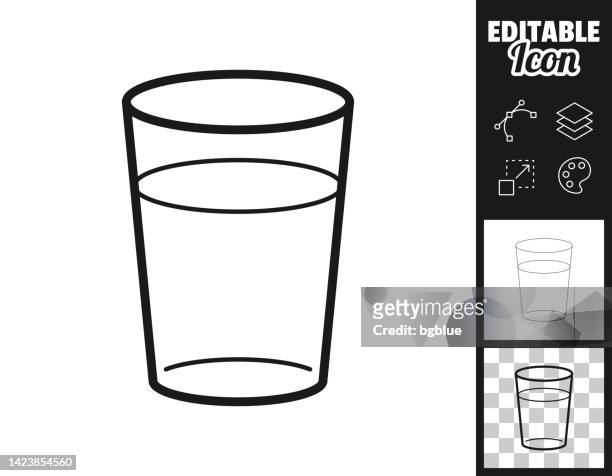 glass. icon for design. easily editable - water cup stock illustrations