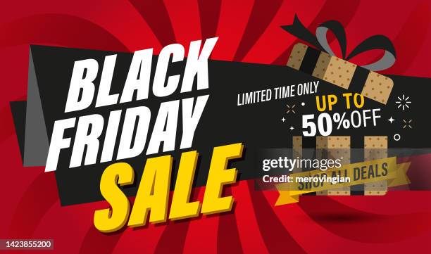 black friday sale banner layout design - weekend activities stock illustrations