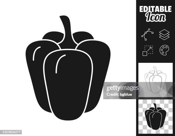 stockillustraties, clipart, cartoons en iconen met bell pepper. icon for design. easily editable - paprika