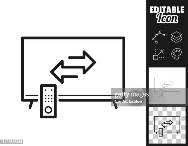 transfer with tv. icon for design. easily editable - change switch icon editable stock illustrations