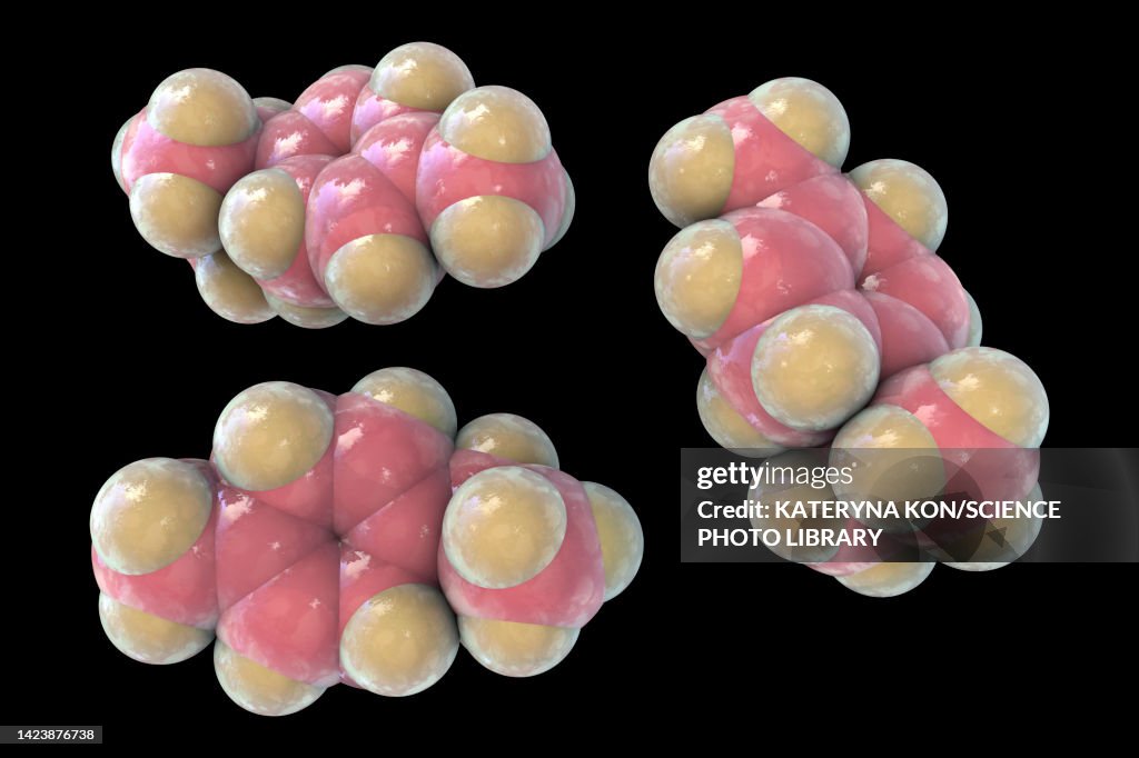 Gamma-terpinene molecule, illustration
