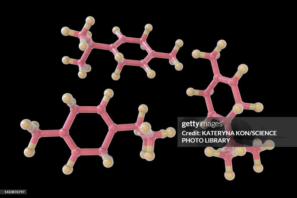 Gamma-terpinene molecule, illustration