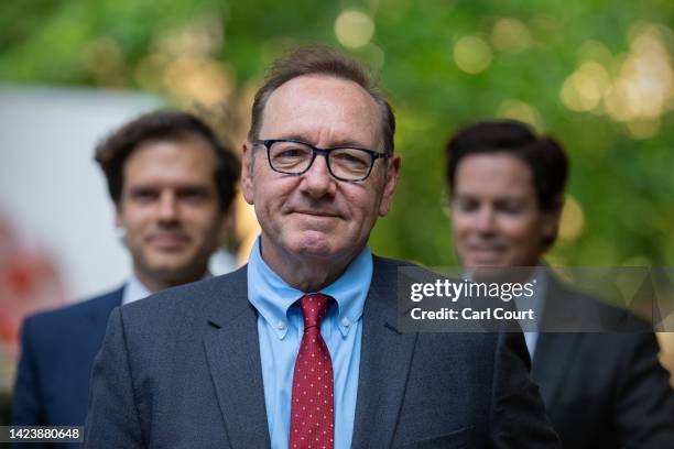 American actor Kevin Spacey arrives at Southwark Crown Court to attend his ongoing sexual assault trial on July 3, 2023 in London, England. The...