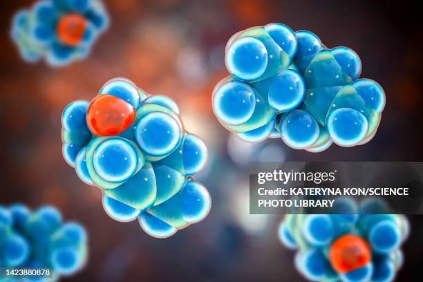 terpinen-4-ol molecule, illustration - tea tree stock illustrations