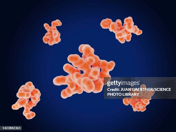 somatostatin hormone molecules, illustration - rezeptor stock-grafiken, -clipart, -cartoons und -symbole